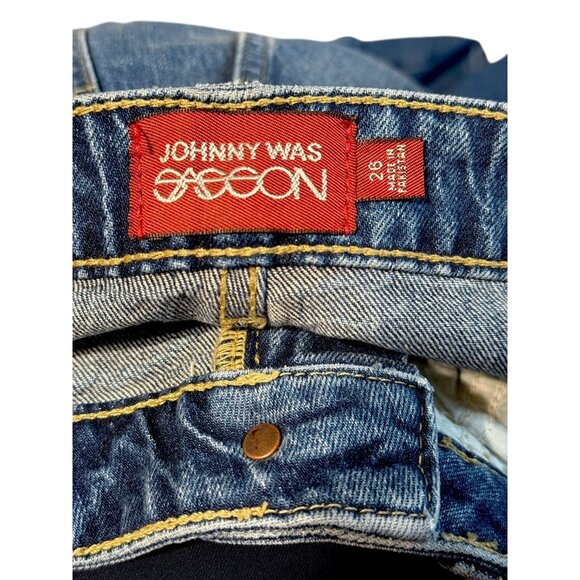 Johnny Was Sasson Vintage Blue Women Wide-Leg Jeans Size 26 High Rise NWT - Picture 7 of 7